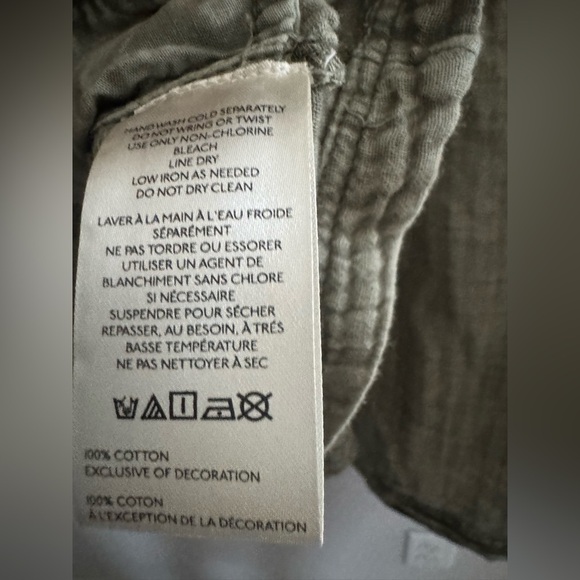 NWT FREE PEOPLE Tracking Trails Shirt Dress M Olive Branch - Picture 9 of 9